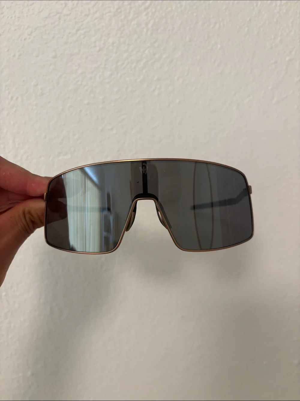 Oakley Men’s Shield Sunglasses in Bronze with Black Lens